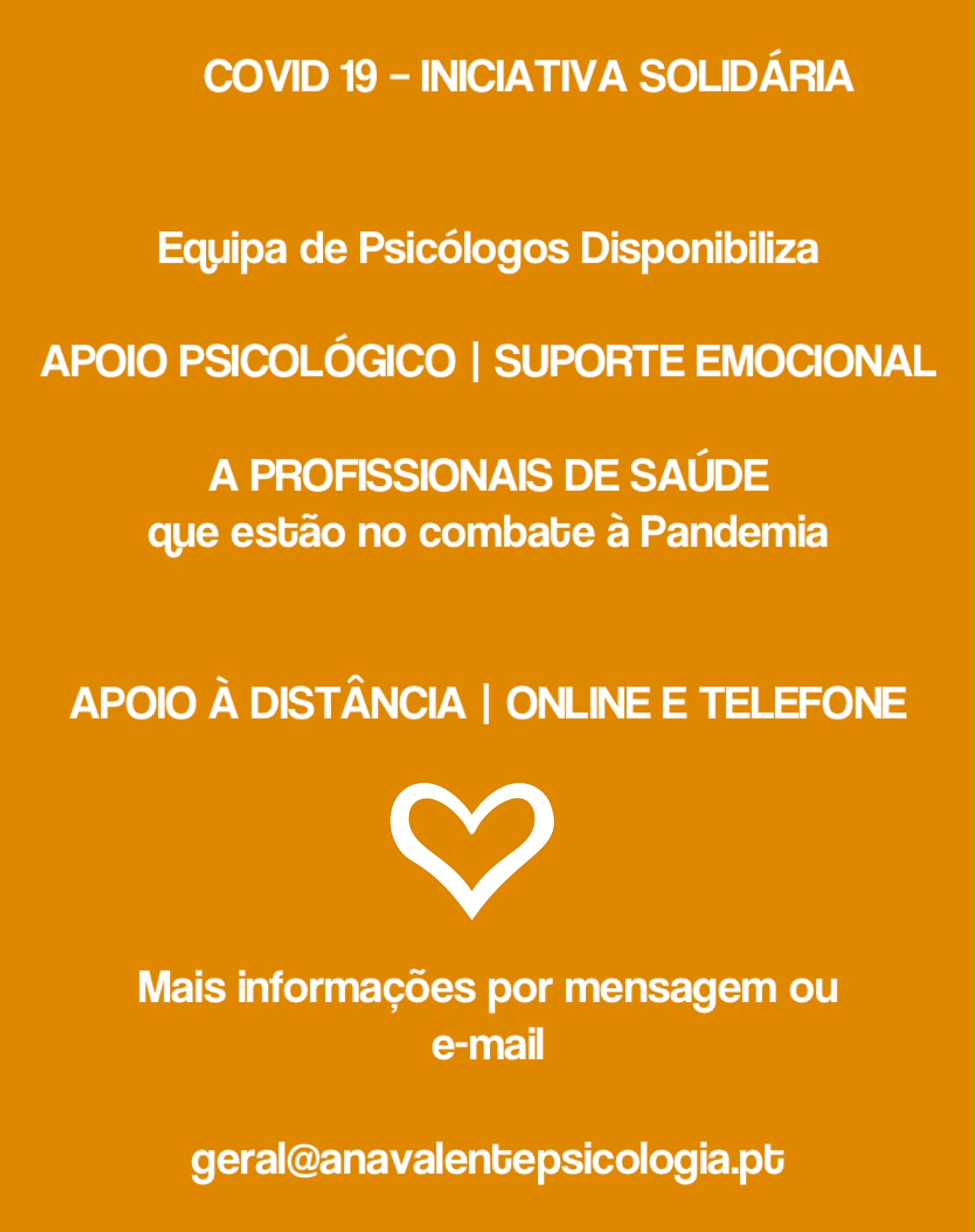 INICIATIVA SOLIDÁRIA - APOIO PSICOLÓGICO | SUPORTE EMOCIONAL